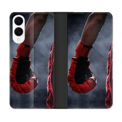 Housse Cuir Portefeuille Pour Samsung Galaxy S25 EDGE Sport Boxe Gant Rouge