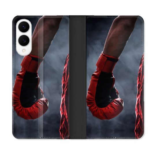 Housse Cuir Portefeuille Pour Samsung Galaxy S25 EDGE Sport Boxe Gant Rouge
