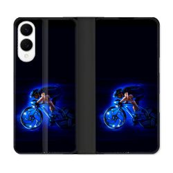Housse Cuir Portefeuille Pour Samsung Galaxy S25 EDGE Sport Cyclisme Bleu
