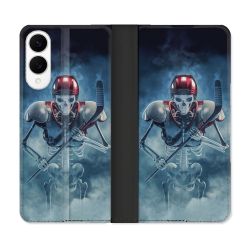 Housse Cuir Portefeuille Pour Samsung Galaxy S25 EDGE Sport Hockey Squelette