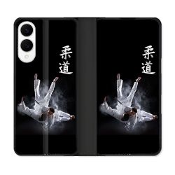 Housse Cuir Portefeuille Pour Samsung Galaxy S25 EDGE Sport Judo Noir