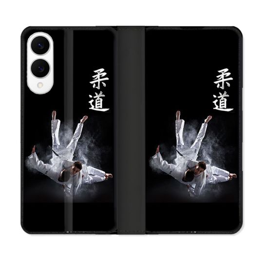 Housse Cuir Portefeuille Pour Samsung Galaxy S25 EDGE Sport Judo Noir