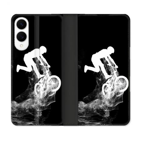 Housse Cuir Portefeuille Pour Samsung Galaxy S25 EDGE Sport VTT Noir