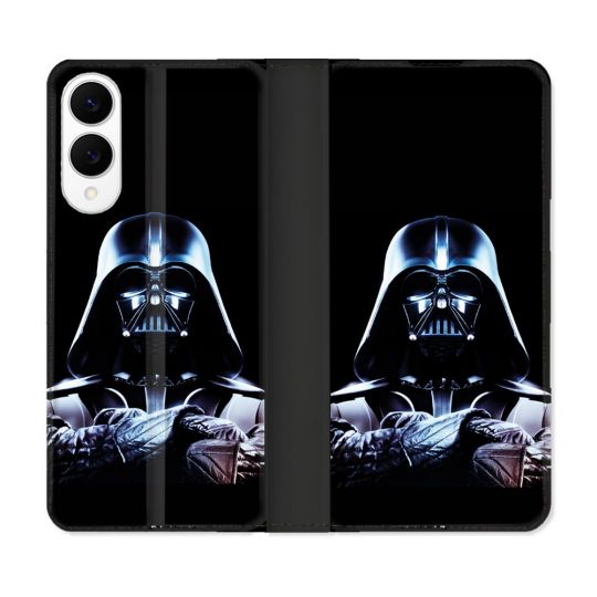 Housse Cuir Portefeuille Pour Samsung Galaxy S25 EDGE Star Wars - Dark Vador Noir