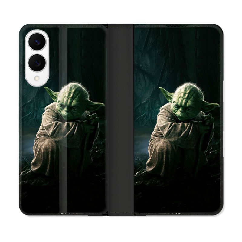 Housse Cuir Portefeuille Pour Samsung Galaxy S25 EDGE Star Wars - Yoda sombre