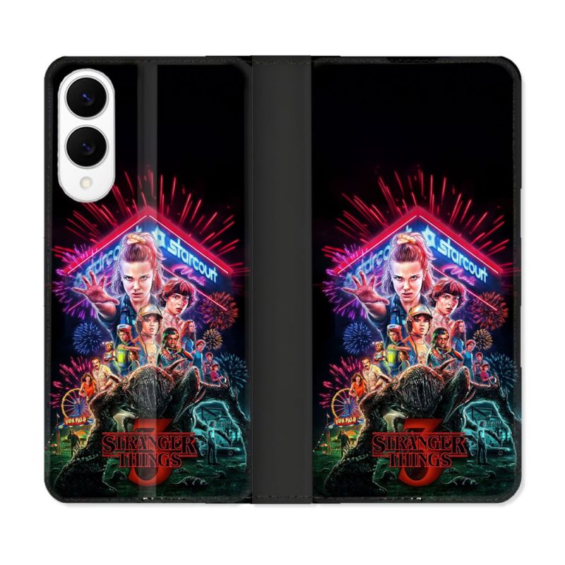Housse Cuir Portefeuille Pour Samsung Galaxy S25 EDGE Stranger Things Affiche 3