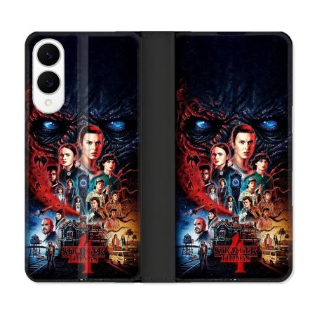 Housse Cuir Portefeuille Pour Samsung Galaxy S25 EDGE Stranger Things Affiche 4