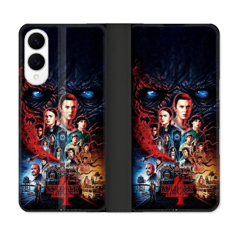 Housse Cuir Portefeuille Pour Samsung Galaxy S25 EDGE Stranger Things Affiche 4