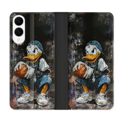 Housse Cuir Portefeuille Pour Samsung Galaxy S25 EDGE Street Art Donald Duck