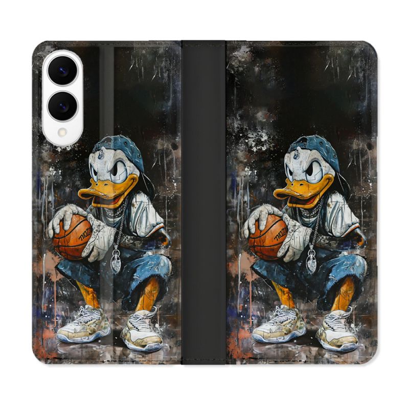 Housse Cuir Portefeuille Pour Samsung Galaxy S25 EDGE Street Art Donald Duck