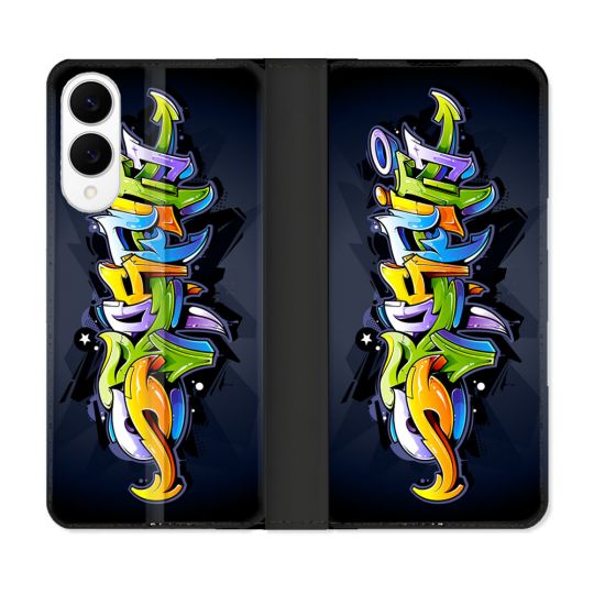 Housse Cuir Portefeuille Pour Samsung Galaxy S25 EDGE Street Art Graffiti