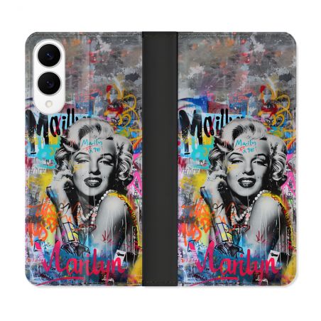 Housse Cuir Portefeuille Pour Samsung Galaxy S25 EDGE Street Art Maryline Monroe