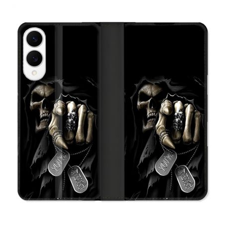 Housse Cuir Portefeuille Pour Samsung Galaxy S25 EDGE Tete de Mort Your Next
