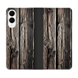 Housse Cuir Portefeuille Pour Samsung Galaxy S25 EDGE Texture Bois