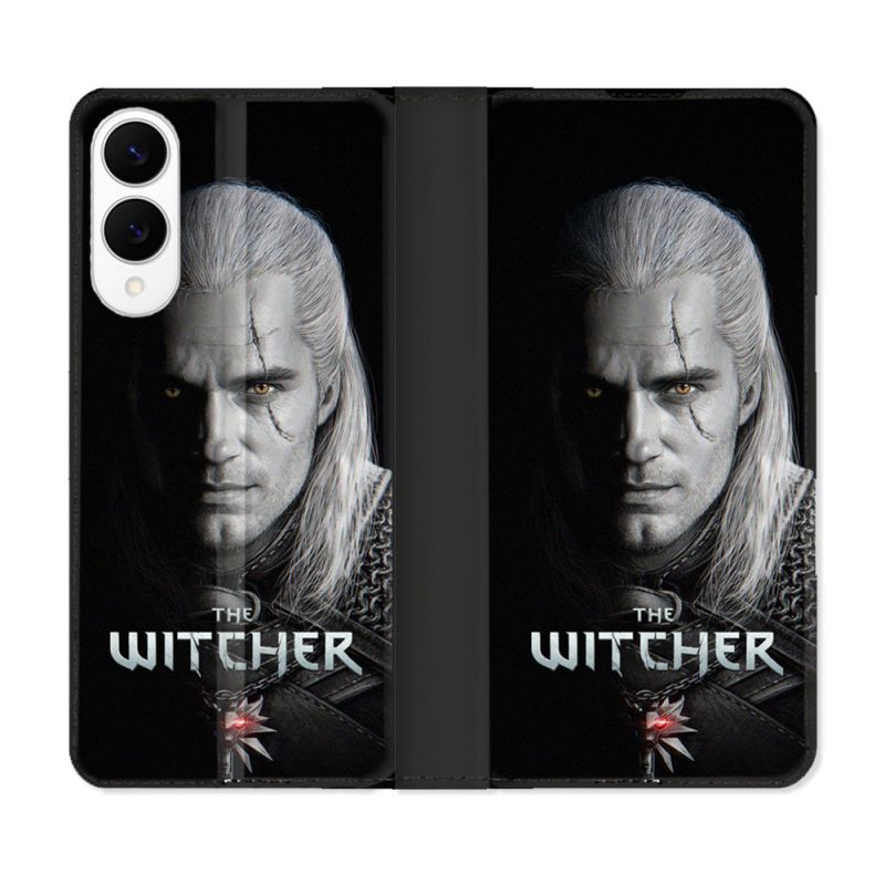 Housse Cuir Portefeuille Pour Samsung Galaxy S25 EDGE The Witcher Noir