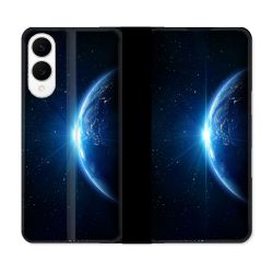 Housse Cuir Portefeuille Pour Samsung Galaxy S25 EDGE Univers Planete Terre