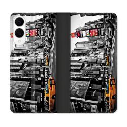 Housse Cuir Portefeuille Pour Samsung Galaxy S25 EDGE Voyage Amerique USA New York Taxi