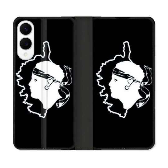 Housse Cuir Portefeuille Pour Samsung Galaxy S25 EDGE Voyage Corse Noir