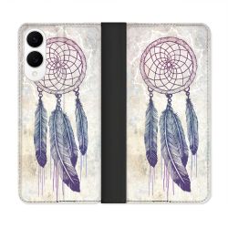 Housse Cuir Portefeuille Pour Samsung Galaxy S25 EDGE Zen Attrape Reve Blanc