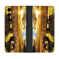 Housse Cuir Portefeuille Pour Samsung Galaxy S25 FE Agriculture Tracteur Color