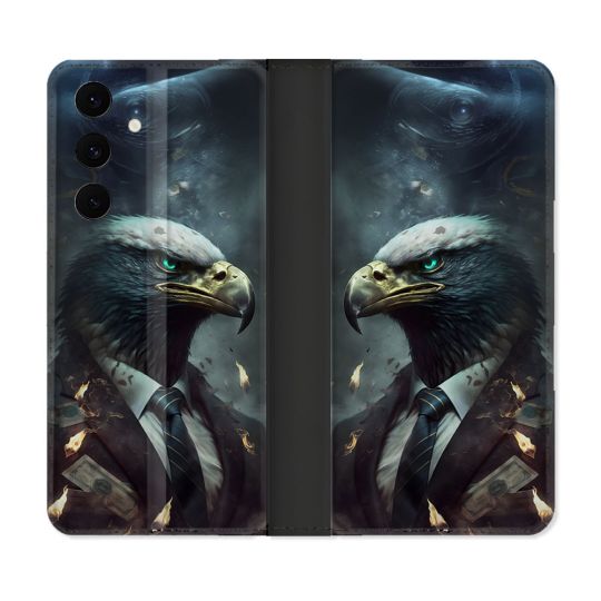 Housse Cuir Portefeuille Pour Samsung Galaxy S25 FE Animal Aigle Business