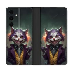 Housse Cuir Portefeuille Pour Samsung Galaxy S25 FE Animal Chat Joker
