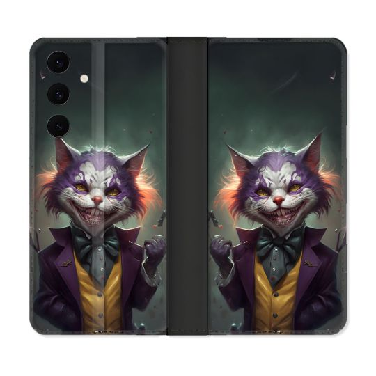 Housse Cuir Portefeuille Pour Samsung Galaxy S25 FE Animal Chat Joker