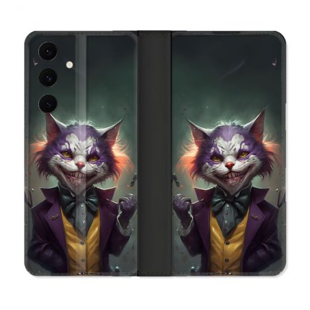 Housse Cuir Portefeuille Pour Samsung Galaxy S25 FE Animal Chat Joker