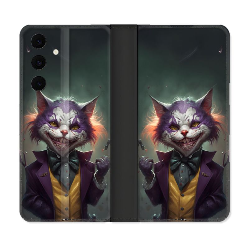 Housse Cuir Portefeuille Pour Samsung Galaxy S25 FE Animal Chat Joker