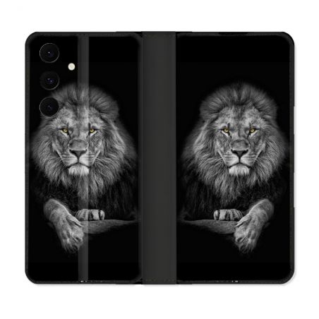 Housse Cuir Portefeuille Pour Samsung Galaxy S25 FE Animal Lion Majestueux