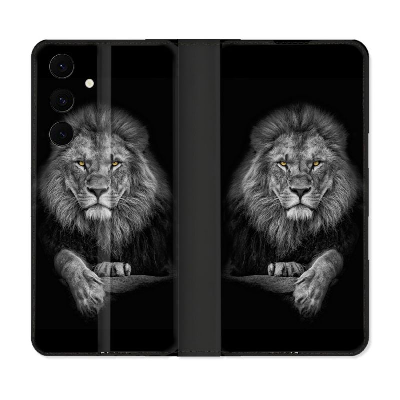 Housse Cuir Portefeuille Pour Samsung Galaxy S25 FE Animal Lion Majestueux