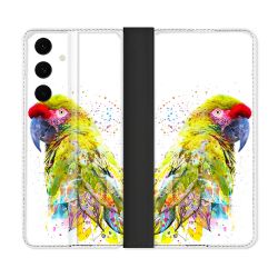 Housse Cuir Portefeuille Pour Samsung Galaxy S25 FE Animal Perroquet Jaune