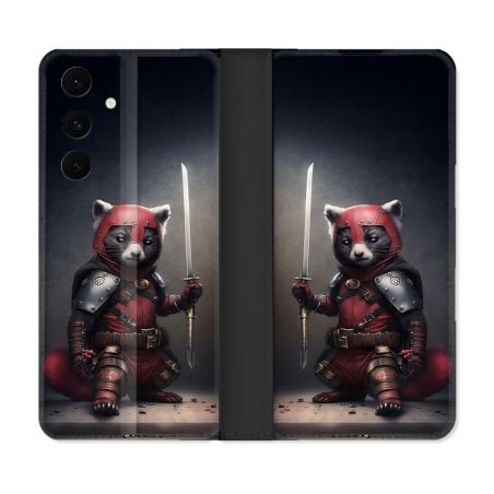 Housse Cuir Portefeuille Pour Samsung Galaxy S25 FE Animal Raton Samouraï