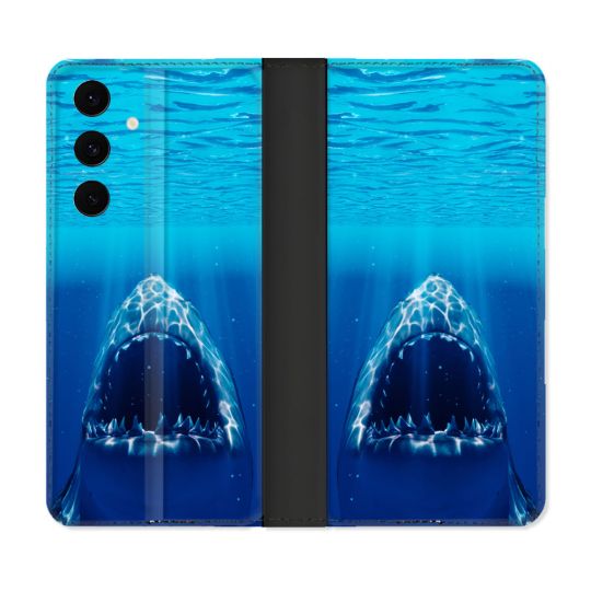 Housse Cuir Portefeuille Pour Samsung Galaxy S25 FE Animal Requin Dent