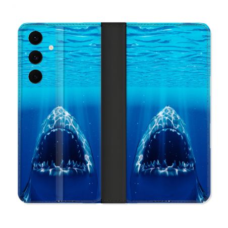 Housse Cuir Portefeuille Pour Samsung Galaxy S25 FE Animal Requin Dent