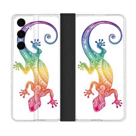 Housse Cuir Portefeuille Pour Samsung Galaxy S25 FE Animal Salamandre Color