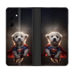 Housse Cuir Portefeuille Pour Samsung Galaxy S25 FE Animal Super Chien