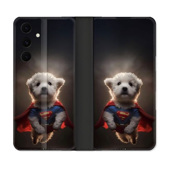 Housse Cuir Portefeuille Pour Samsung Galaxy S25 FE Animal Super Chien
