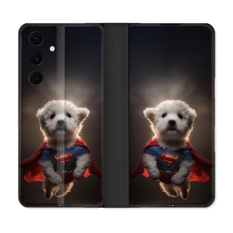 Housse Cuir Portefeuille Pour Samsung Galaxy S25 FE Animal Super Chien