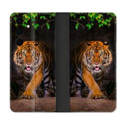 Housse Cuir Portefeuille Pour Samsung Galaxy S25 FE Animal Tigre Jungle