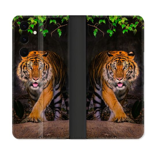 Housse Cuir Portefeuille Pour Samsung Galaxy S25 FE Animal Tigre Jungle