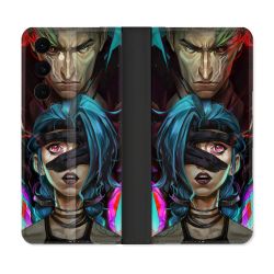 Housse Cuir Portefeuille Pour Samsung Galaxy S25 FE Arcane Jinx Bleu
