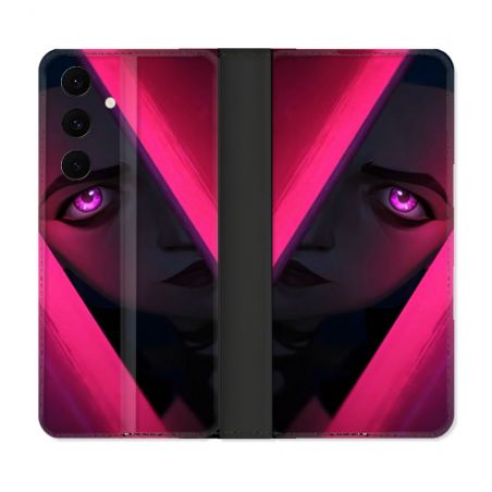 Housse Cuir Portefeuille Pour Samsung Galaxy S25 FE Arcane Jinx Rose