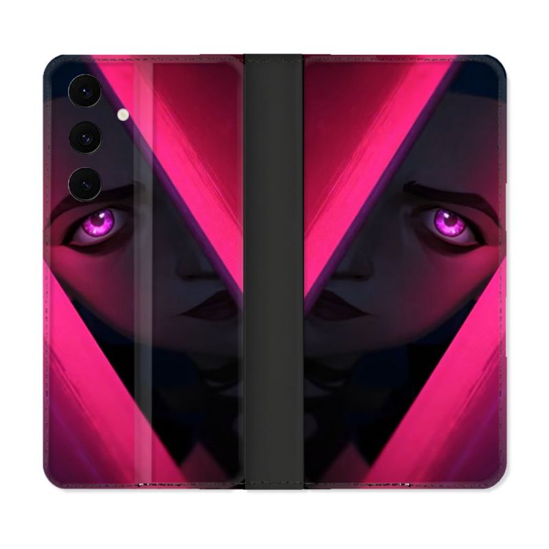 Housse Cuir Portefeuille Pour Samsung Galaxy S25 FE Arcane Jinx Rose