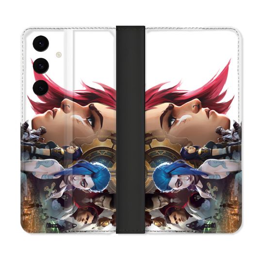 Housse Cuir Portefeuille Pour Samsung Galaxy S25 FE Arcane Jinx Sœur