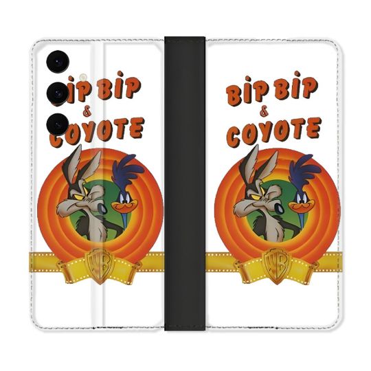 Housse Cuir Portefeuille Pour Samsung Galaxy S25 FE Bip Bip Coyote