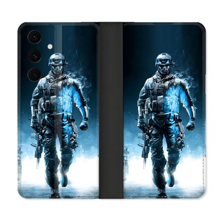 Housse Cuir Portefeuille Pour Samsung Galaxy S25 FE Call Of Duty Guerrier