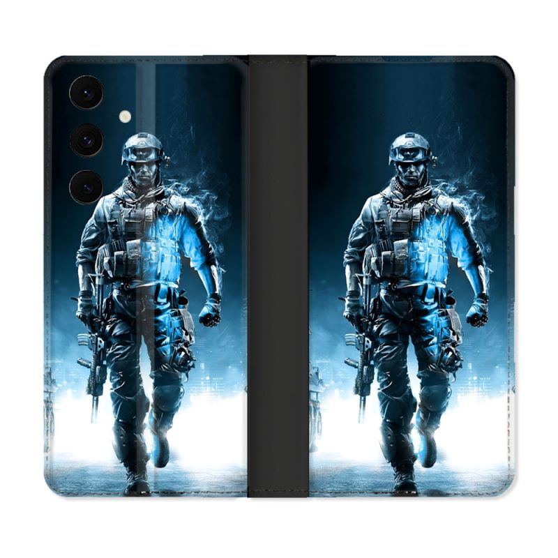 Housse Cuir Portefeuille Pour Samsung Galaxy S25 FE Call Of Duty Guerrier