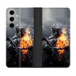 Housse Cuir Portefeuille Pour Samsung Galaxy S25 FE Call Of Duty Squelette