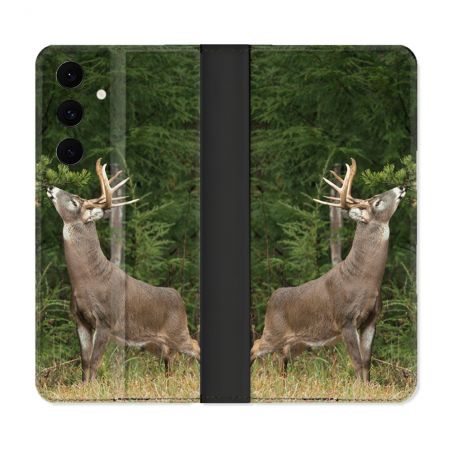Housse Cuir Portefeuille Pour Samsung Galaxy S25 FE Chasse Cerf